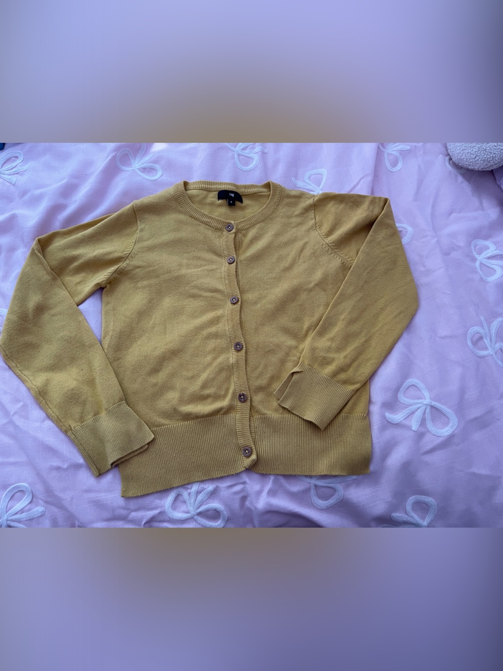 Tag Mustard Yellow Button-Front Kids Cardigan